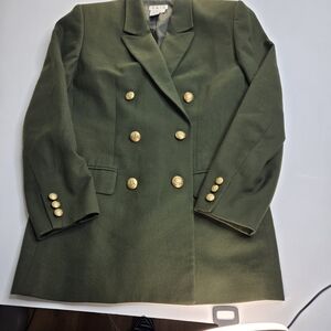 Talbots Business Classic Olive Green‎ Double-Breasted Women's Coat